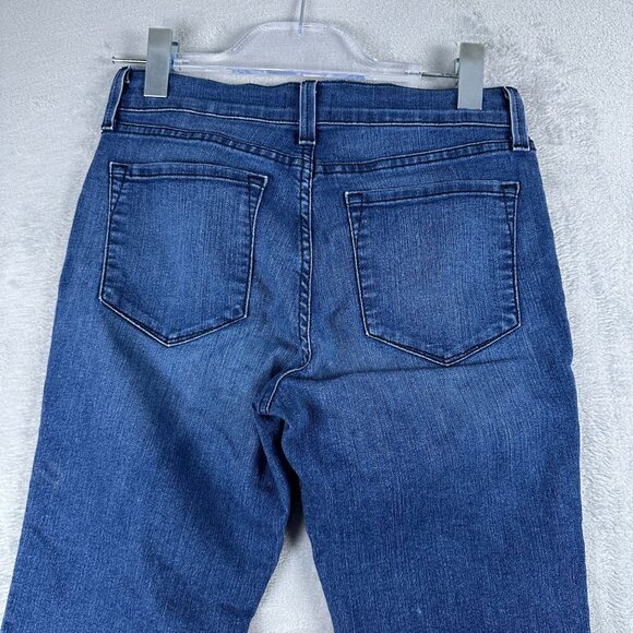 NYDJ Crop Jeans Womens Size 4P Mid Rise Medium Wash Ankle Slit Blue - Picture 4 of 12
